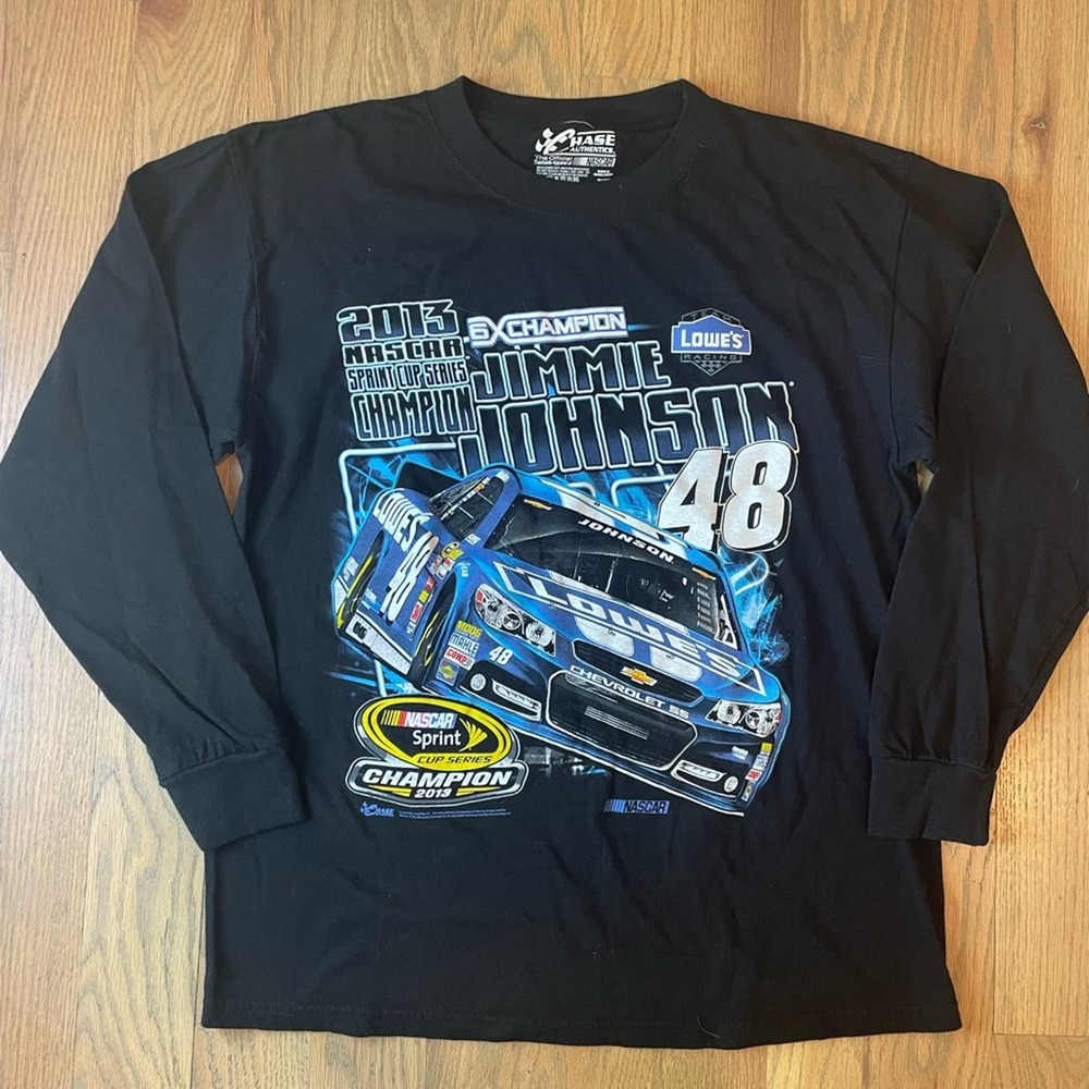 NASCAR Jimmie Johnson black long sleeve tee shirt size large